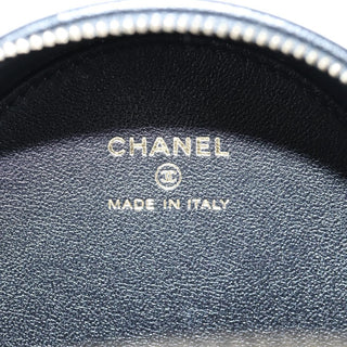 Chanel Round Camellia Coin Purse Leather