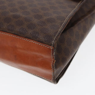 Celine Vintage Macadam Circle Logo Shoulder Bag Canvas and Leather