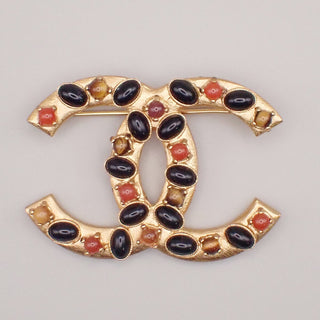 Chanel CC Brooch Gripoix and Metal