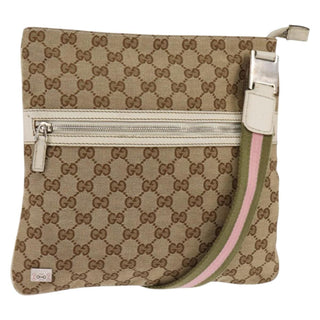 Gucci Flat Messenger Bag GG Canvas
