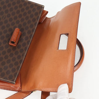 Celine Vintage Convertible Top Handle Bag Macadam Coated Canvas