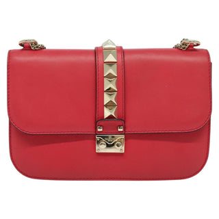 Valentino Garavani Rolling Rockstud Glam Lock Shoulder Bag Leather