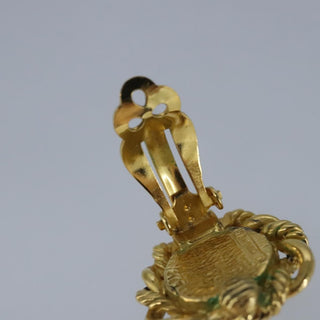 Chanel Vintage Round Clip-On Earrings Metal with Faux Pearl