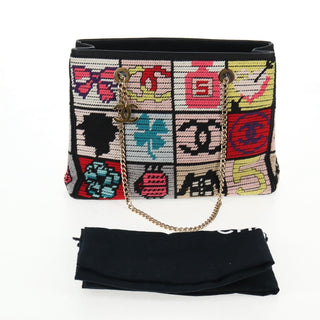 Chanel Crochet CC Drawstring Tote Fabric