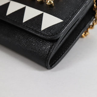 Fendi Monster Wallet on Chain Studded Leather