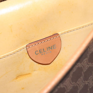 Celine Vintage Macadam Shoulder Bag Canvas and Leather