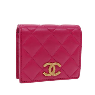 Chanel Textured CC Bifold Wallet Quilted Caviar