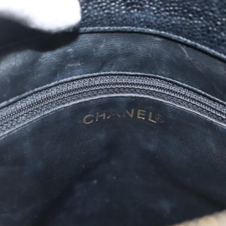 Chanel Vintage CC Logo Chain Tote Caviar