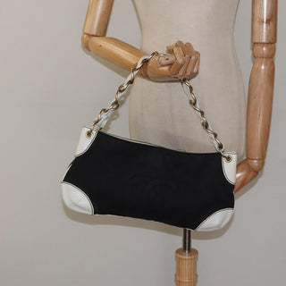 Chanel Vintage Olsen CC Chain Shoulder Bag Canvas and Leather