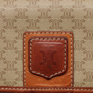 Celine Vintage Macadam Shoulder Bag Canvas and Leather