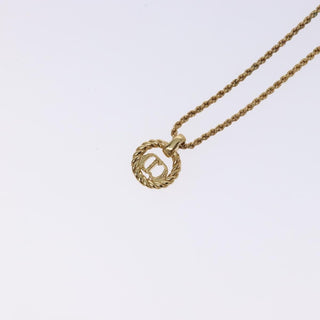 Christian Dior CD Round Pendant Necklace Metal
