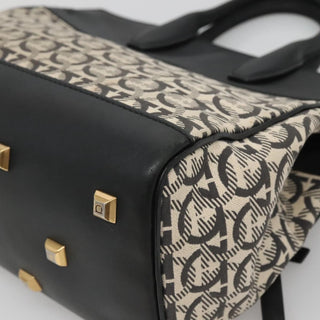 Salvatore Ferragamo Studio Satchel Gancini Jacquard and Leather