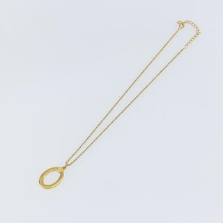 Christian Dior Vintage Logo Round Pendant Necklace Metal