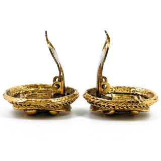 Chanel Vintage Round CC Clip-On Earrings Metal