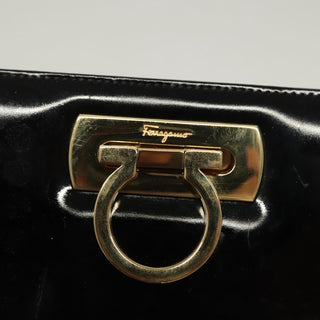 Salvatore Ferragamo Gancini Shoulder Bag Patent Leather