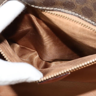 Celine Vintage Macadam Circle Logo Shoulder Bag Canvas and Leather