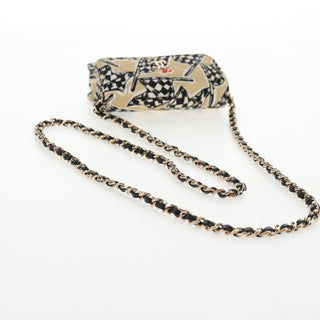 Chanel Flap Card Holder on Chain Quilted Printed Canvas