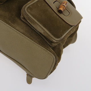 Gucci Vintage Bamboo Backpack Suede