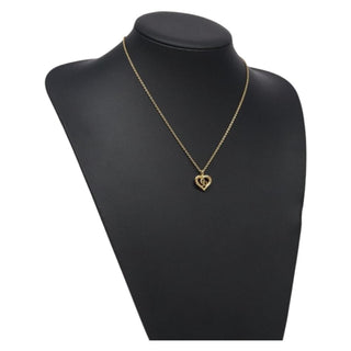 Christian Dior CD Heart Necklace Metal