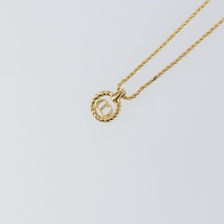 Christian Dior CD Pendant Necklace Metal