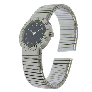 Bvlgari Tubogas Quartz Watch Stainless Steel with Diamond Markers