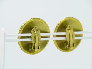 Chanel CC Hoop Clip-On Earrings Crystal Embellished Metal