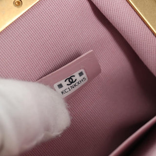 Chanel Bow Frame Clutch With Chain Quilted Patent with Lambskin