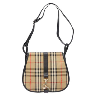 Burberry Flap Shoulder Bag Nova Check Coated Canvas