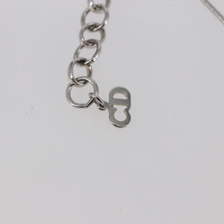 Christian Dior Bow CD Pendant Necklace Metal with Crystal