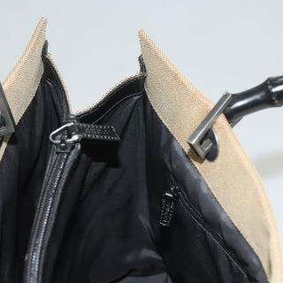 Gucci Vintage Bamboo Handle Tote Canvas