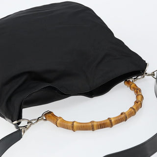 Gucci Vintage Bamboo Handle Open Hobo Nylon