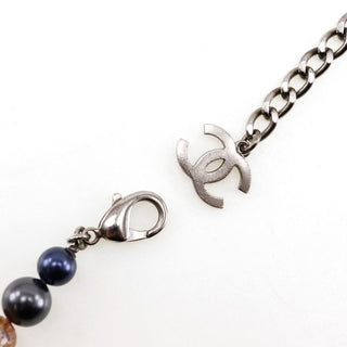 Chanel Coco Long Necklace Metal with Faux Pearls and Crystals