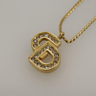 Christian Dior CD Pendant Necklace Gold-plated