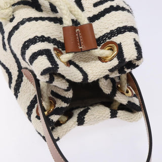 Celine Teen Drawstring Plein Soleil Bucket Bag Canvas with Leather