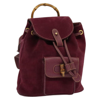 Gucci Vintage Bamboo Backpack Suede