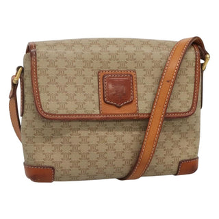 Celine Vintage Macadam Shoulder Bag Canvas and Leather