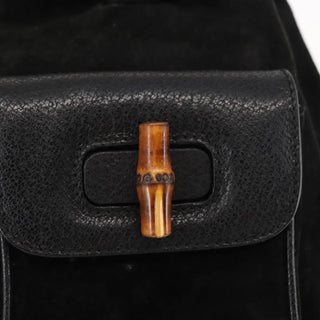 Gucci Vintage Bamboo Backpack Suede