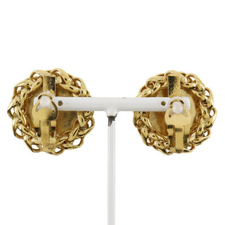 Chanel Vintage Round CC Clip-On Earrings Metal
