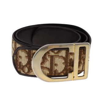 Christian Dior D Buckle Belt Canvas and Leather