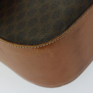 Celine Vintage Convertible Macadam Turnlock Shoulder Bag Canvas and Leather