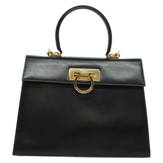Salvatore Ferragamo Gancini Convertible Top Handle Bag Leather