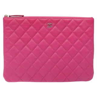 Chanel O Case Clutch Quilted Caviar