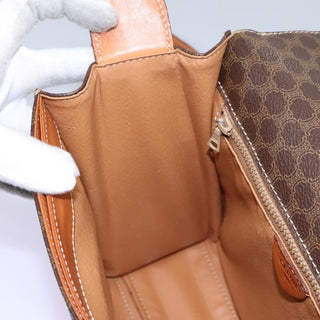 Celine Vintage Macadam Circle Logo Shoulder Bag Canvas and Leather