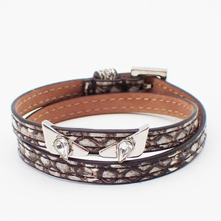 Fendi Selleria Monster Bracelet Leather with Metal Detail