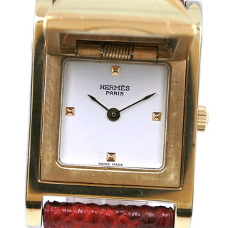 Hermes Medor Quartz Watch Plated Metal and Leather