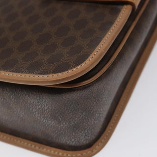 Celine Vintage Macadam Shoulder Bag Canvas and Leather