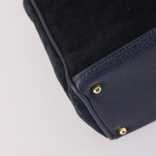 Gucci Vintage Bamboo Front Pocket Tote Suede