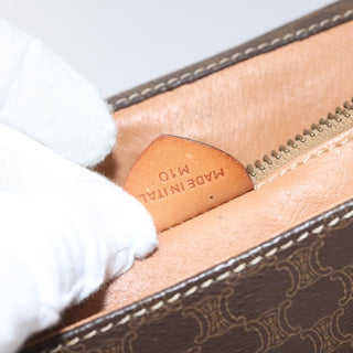 Celine Vintage Macadam Shoulder Bag Canvas and Leather