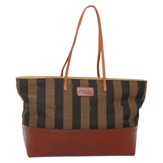 Fendi Pequin Roll Tote Canvas and Leather