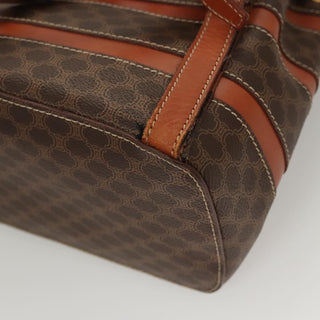 Celine Vintage Drawstring Flap Backpack Macadam Coated Canvas